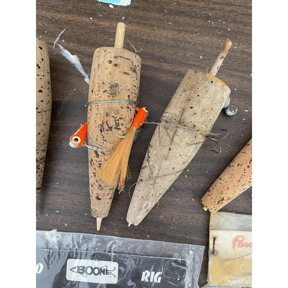 LOT 29+ VTG Fishing Fly Jig Bucktail Shad Speck Popping Corks Lures Split Shot
